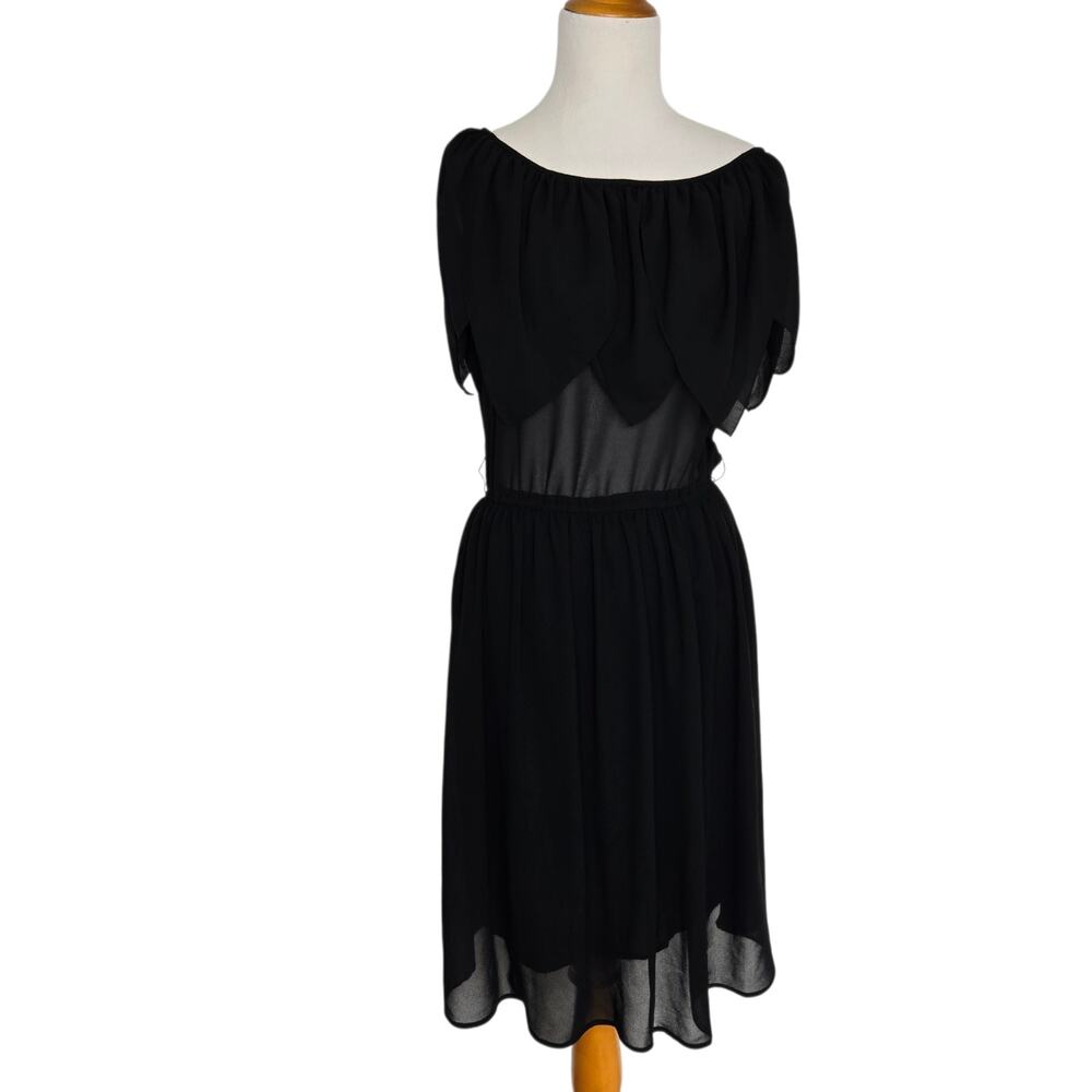 Vintage Jill Stuart Witchy Black Dress Sheer Whimsigoth Women Medium